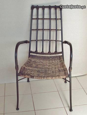 Cadeira em Ferro Corda e Bambu
