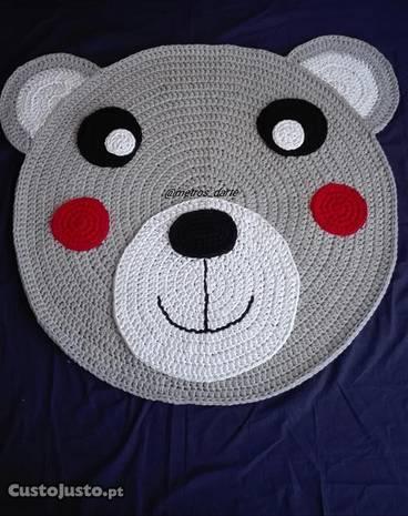 Tapete urso feito à mão em crochet