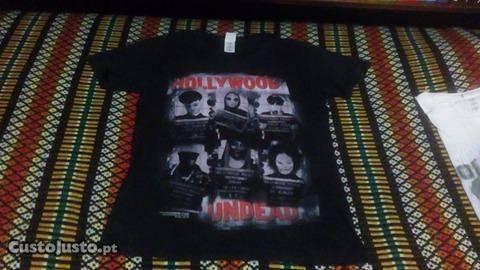 Tshirt Preta Hollywood Undead tamanho S