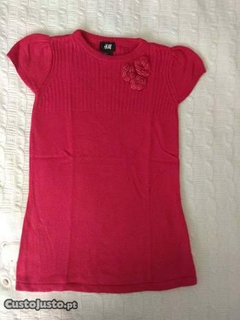 Vestido de Malha Vermelho H&M 2 Anos