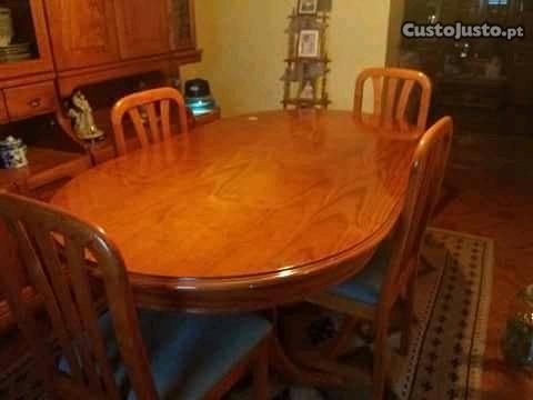 Mesa de jantar de pinho mel extensível negociável