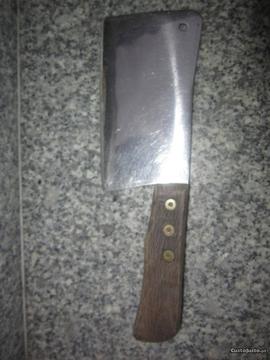 cutelo machado de cozinha grande madeira