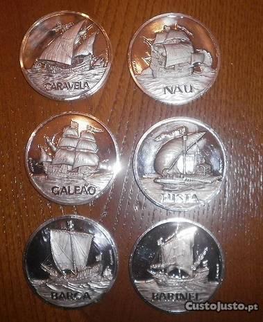Barcos Históricos Portugueses 6 medalhas prata 925
