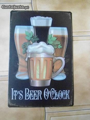 placa em chapa - It s beer o clock
