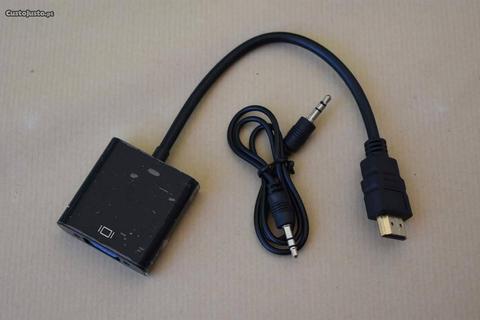Adaptador HDMI para VGA com som