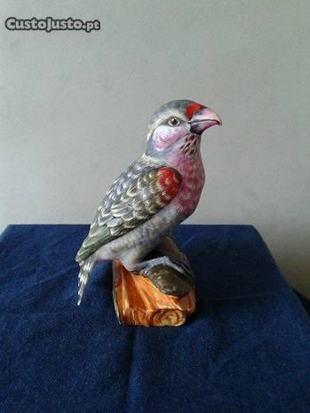Escultura pássaro Vista Alegre, pintado à mão