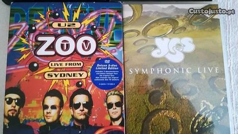 DVds concertos de U2 Yes Pearl Jam e Lou Reed