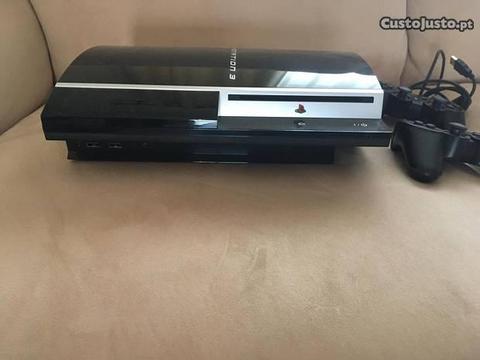 Playstation 3 80g com dois comandos e jogos