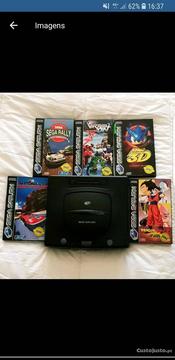 Sega Saturn + 5 jogos