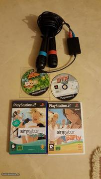 Microfones singstar + jogos