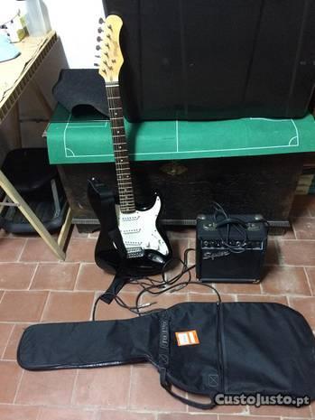 Guitarra eléctrica nova+alçamplificador+saco+cabos