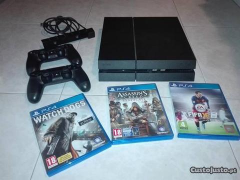 Playstation 4 1TB+2 comandos+ câmara+ 3 jogos