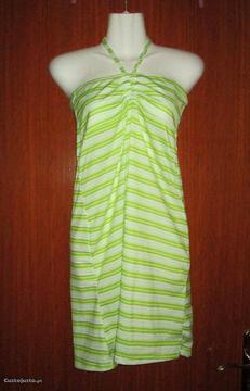 Vestido branco e verde Tam. M NOVO