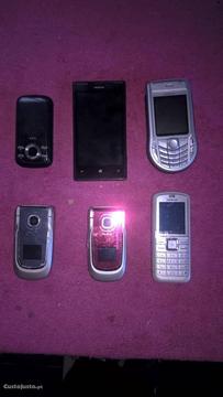 N 27 - Lote de 6 telemóveis usados avariados