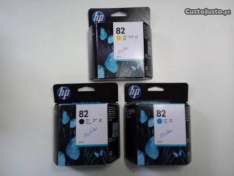 Tinteiro HP 82 Preto Amarelo e Azul NOVO