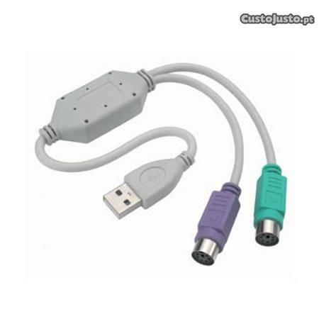 Adaptador/ Conversor USB - PS/2 (Rato + Teclado)