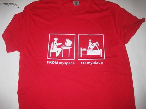 T-shirt com piada/Novo/Embalado/Vermelha/Modelo 4