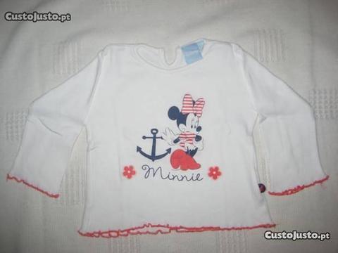 Camisola Branca Minnie Disney 12 Meses